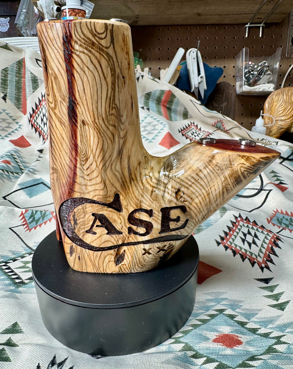 Handcrafted Rotating Cedar Case XX Knife Display – One of A Kind