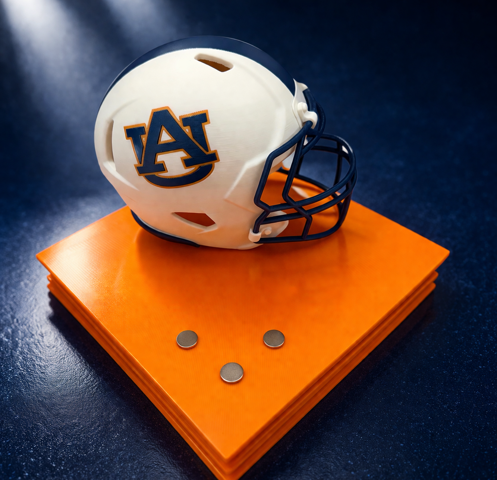Auburn Tigers Helmet Knife Display – 3D Printed Magnetic Stand (8x8 Platform)