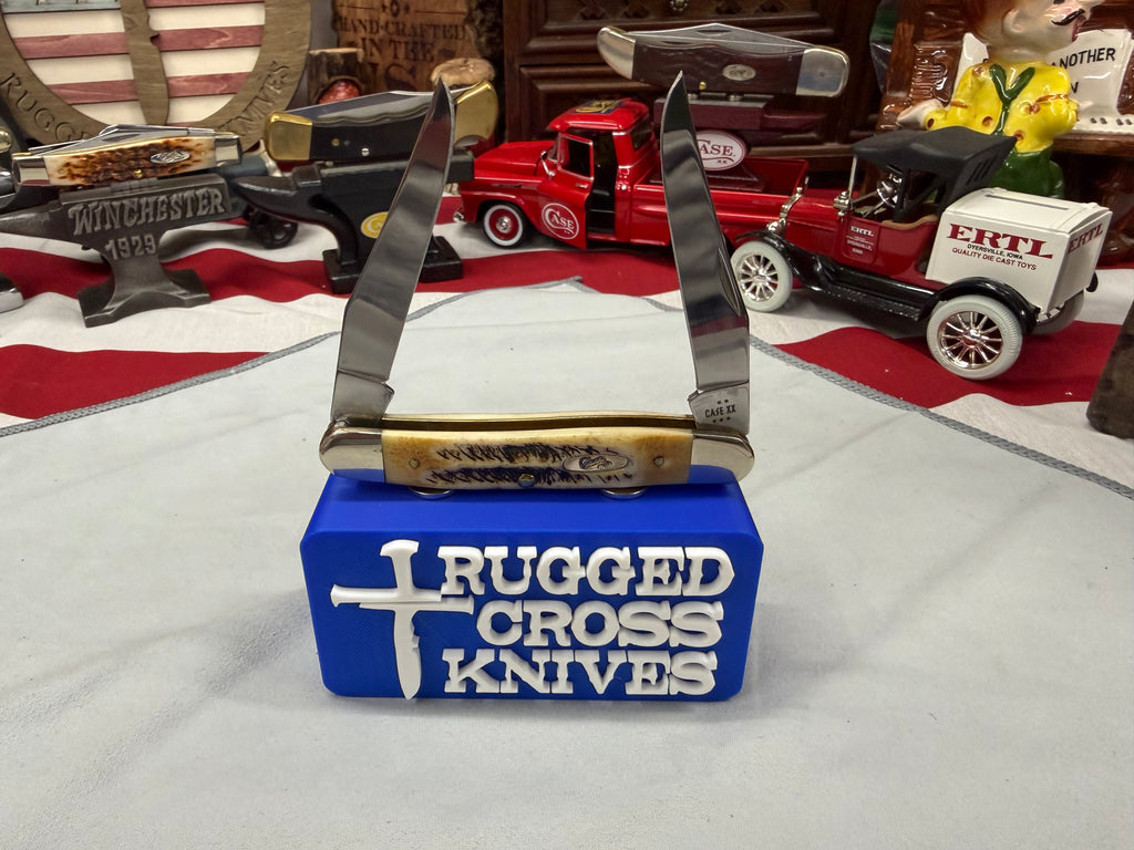 2025 Case XX Muskrat Knife Bonestag Handles Pocket Knife w/ Box USA Stag SS