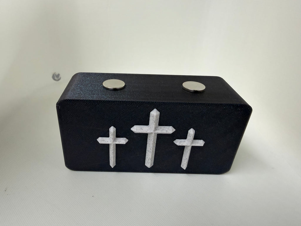 Three Cross Magnetic Knife Display Stand – Faith-Inspired 3D Printed Collector Display