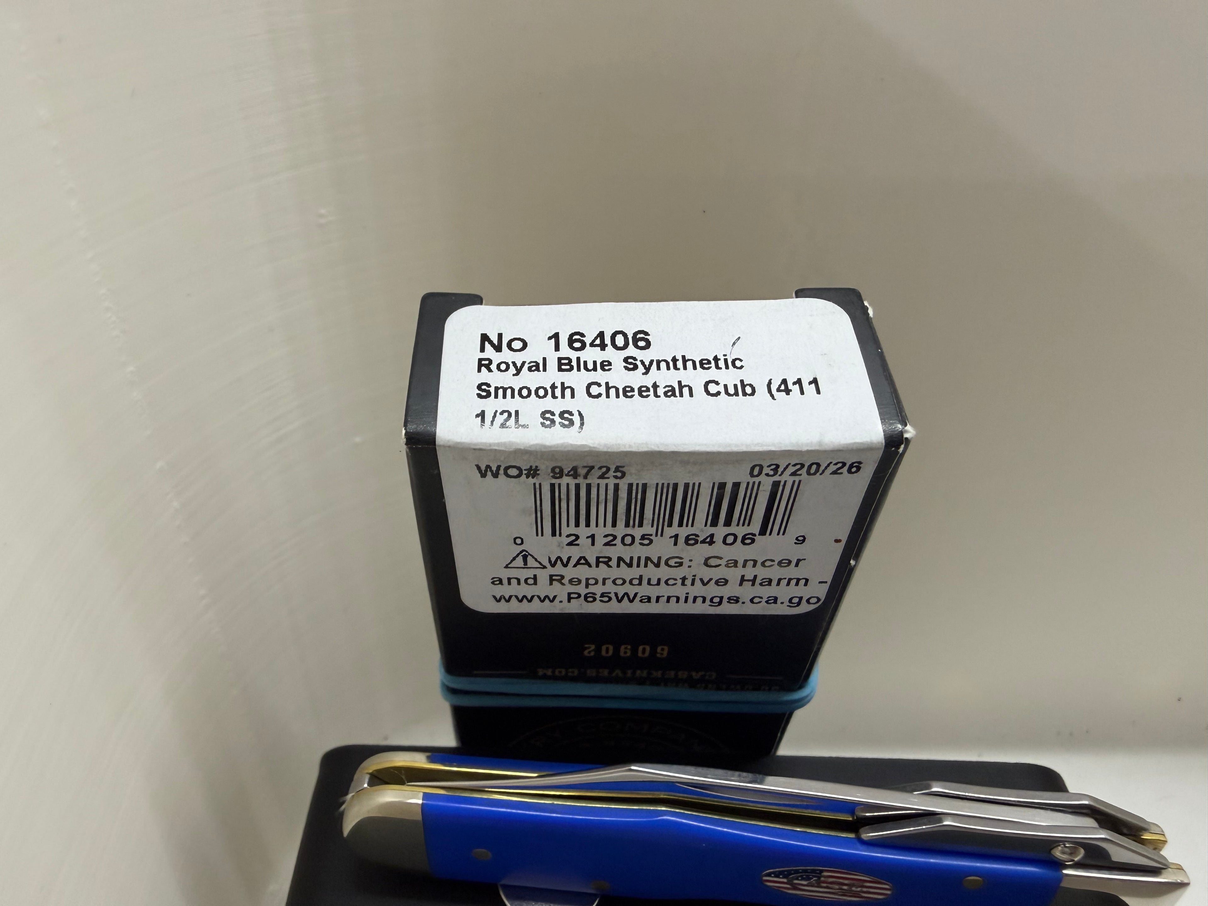 2026 Case XX Royal Blue Synthetic Smooth Cheetah Cub