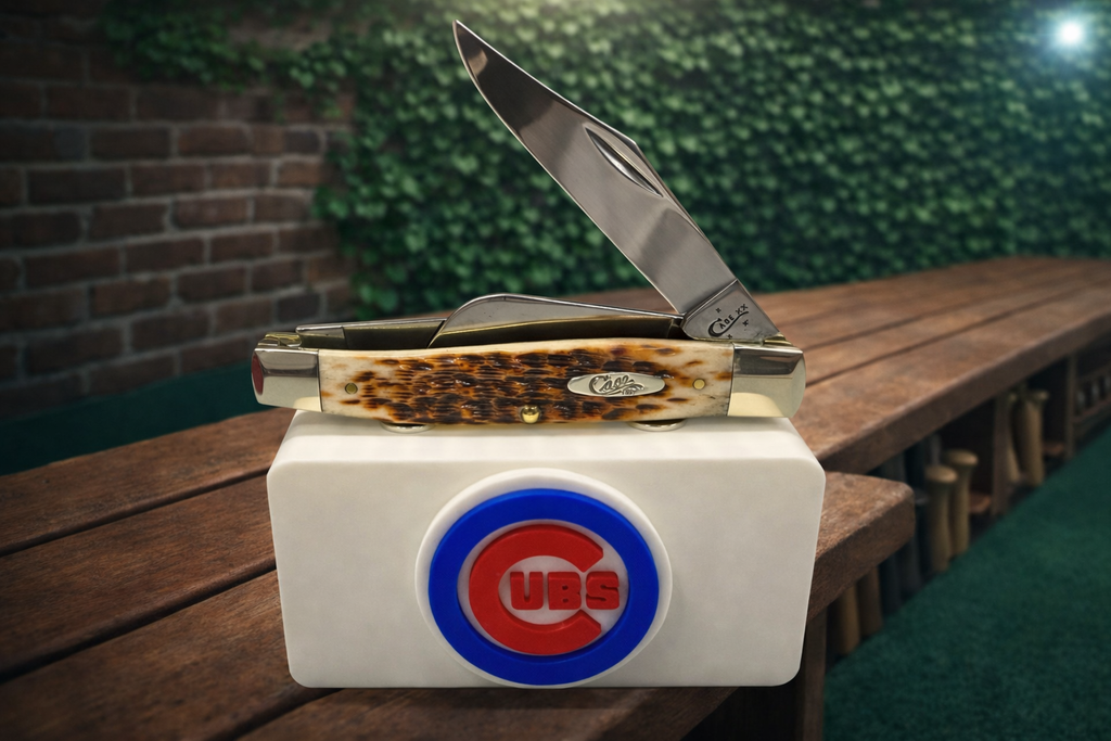 Chicago Cubs Magnetic Knife Display Stand – 3D Printed Collector’s EDC Holder (White)