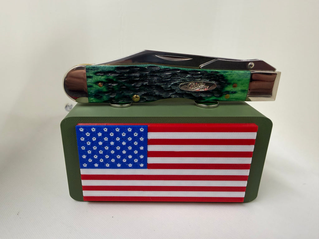 Vintage 1982 Case XX Kentucky Bluegrass Cheetah 8 Dot Swing Guard Knife RARE