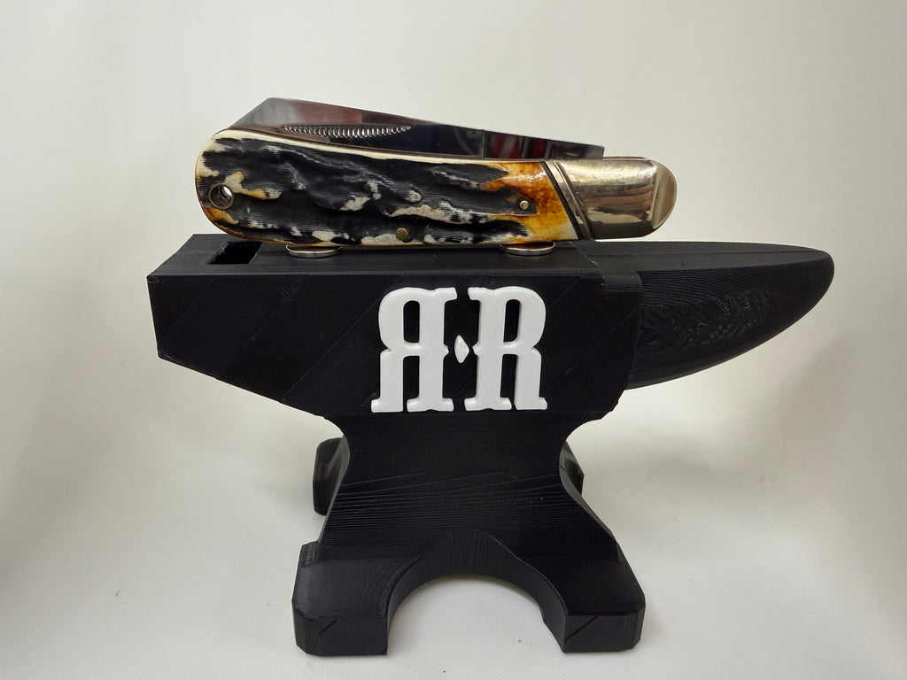 Rough Ryder RR Magnetic Pocket Knife Display Stand 3D Printed Anvil Black