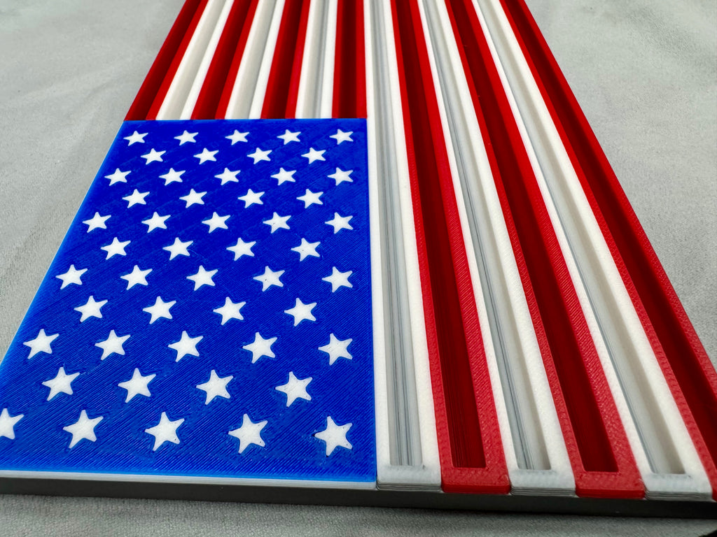 American Flag Challenge Coin Display – 3D Printed Patriotic Coin Holder (5” x 9.5”)