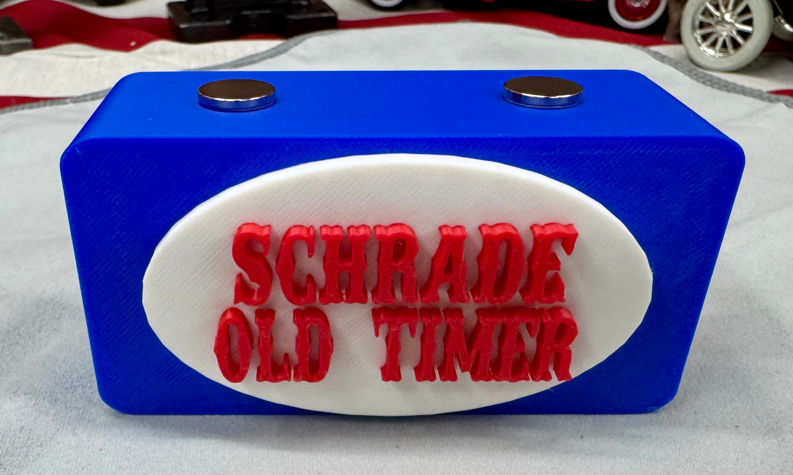 Schrade Old Timer Magnetic Knife Display Red, White & Blue 3D Printed Stand Classic Collector Display