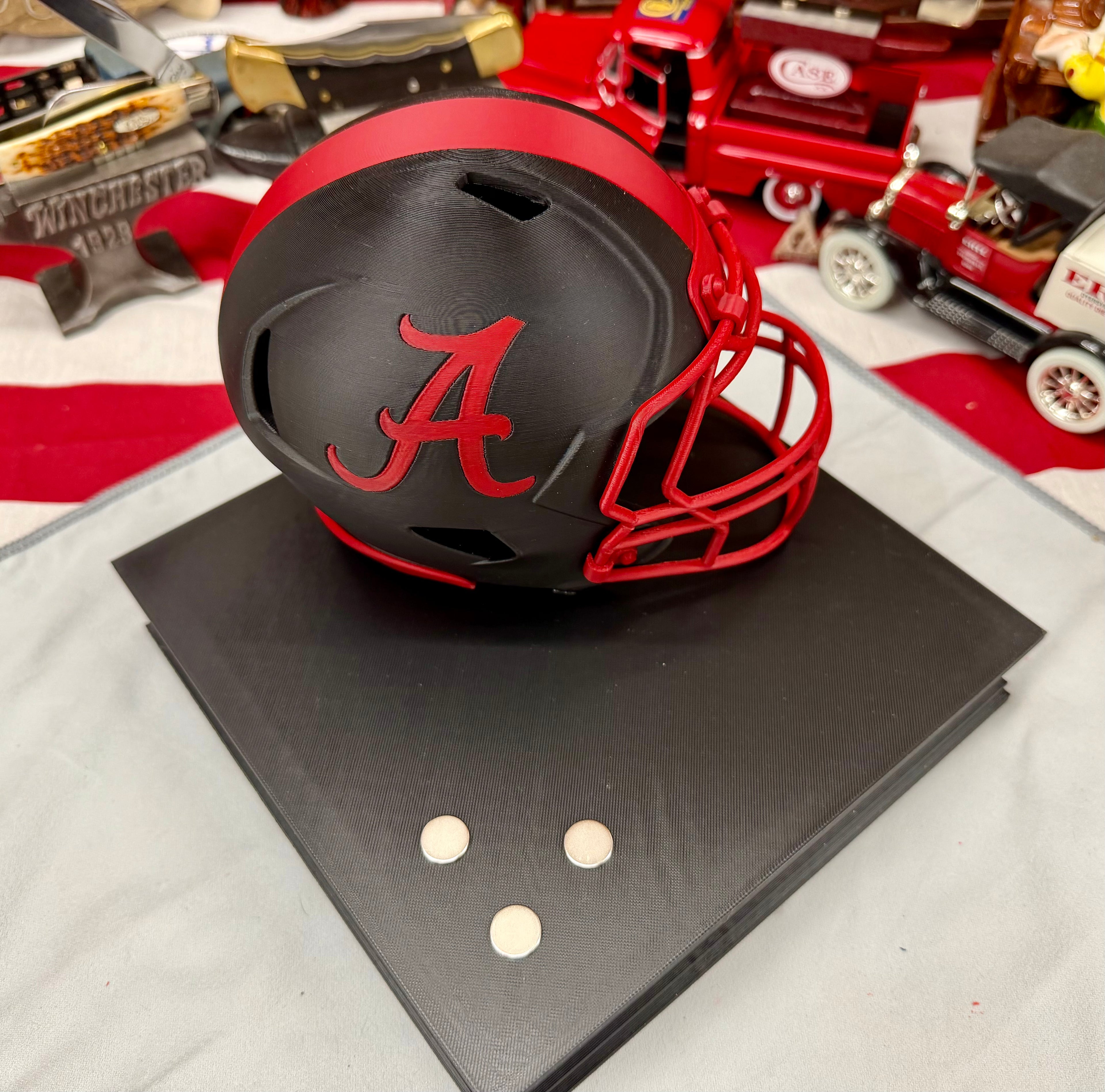 Special Edition Alabama Crimson Tide Helmet Knife Display – Magnetic 3D Printed Stand (8” x 8”)