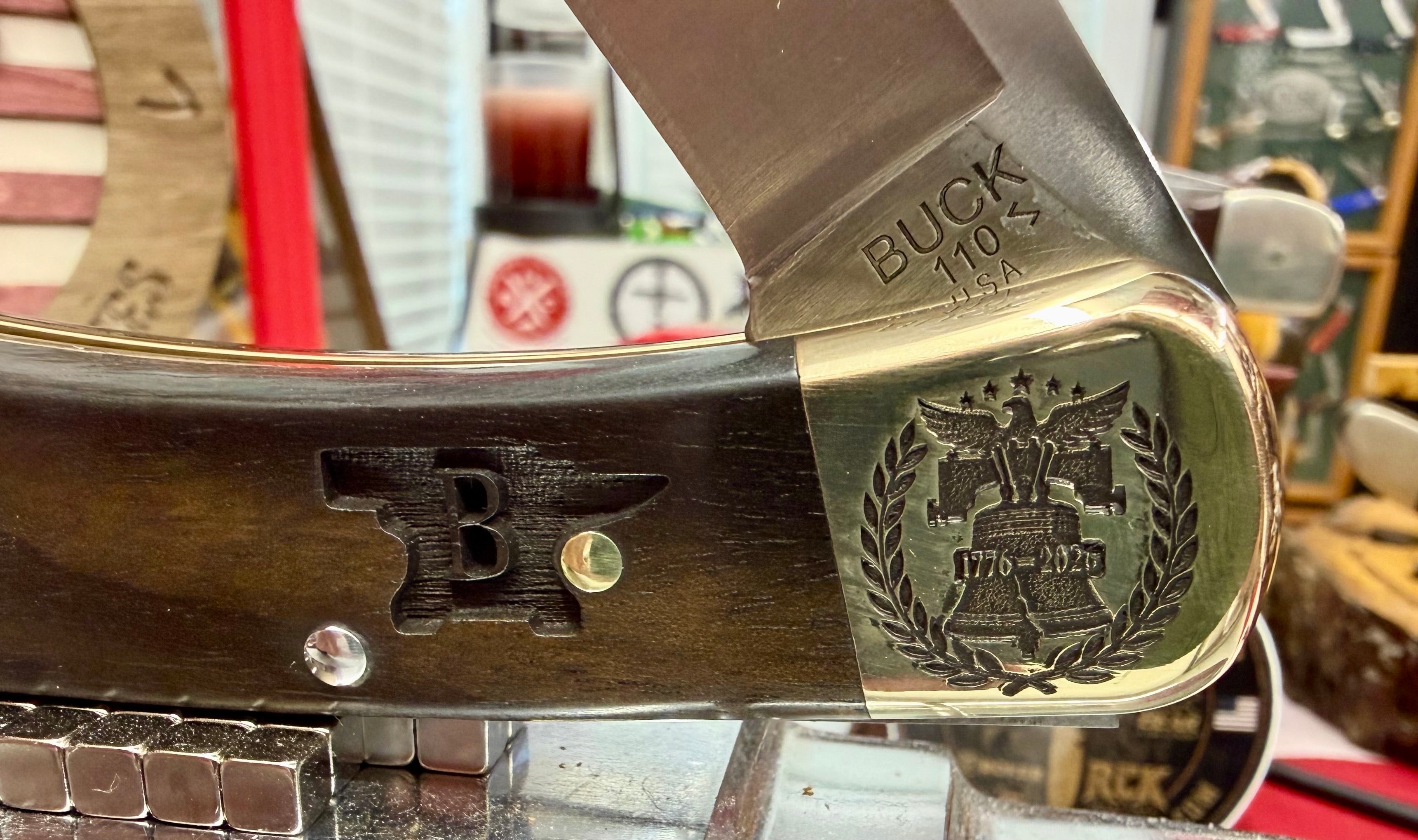 Buck 110 “America 250” Custom Edition – Liberty Bell & Eagle Engraved Comes With RCK Customs COA