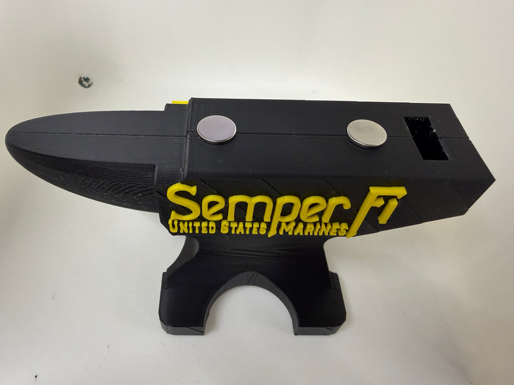 Semper Fi US Marines Anvil Magnetic Pocket Knife Display – 3D Printed