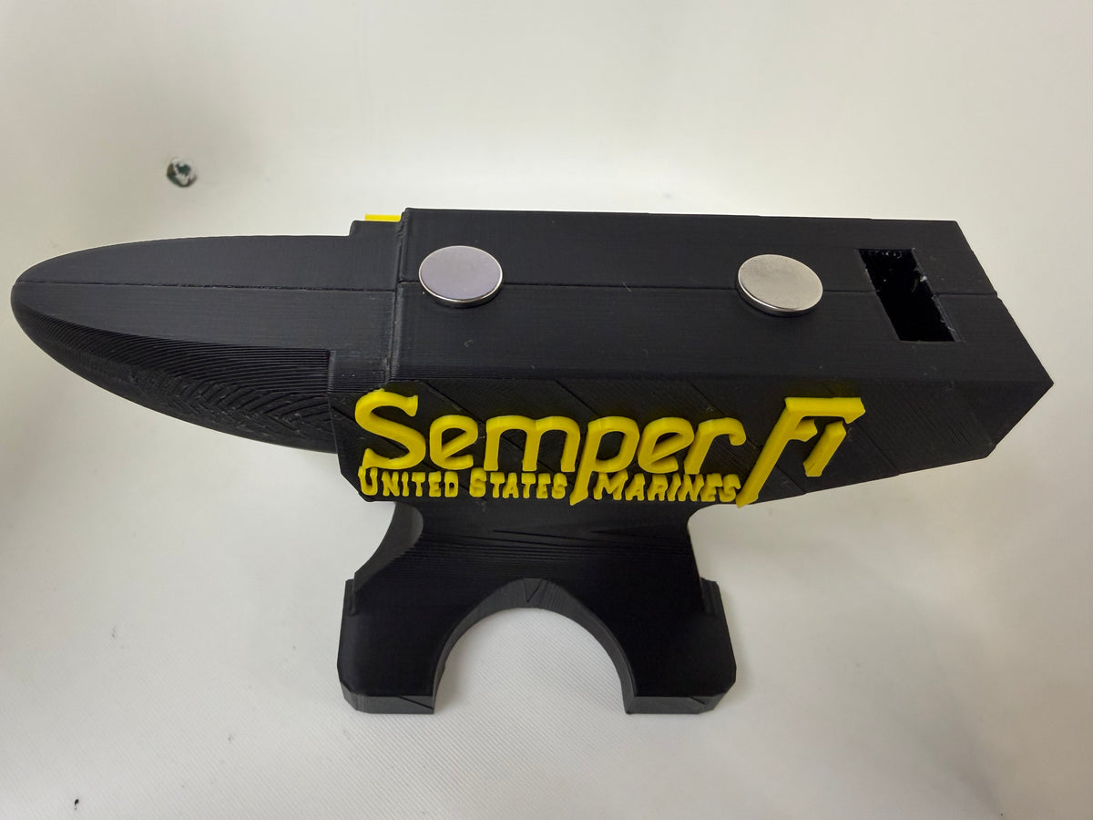 Semper Fi US Marines Anvil Magnetic Pocket Knife Display – 3D Printed