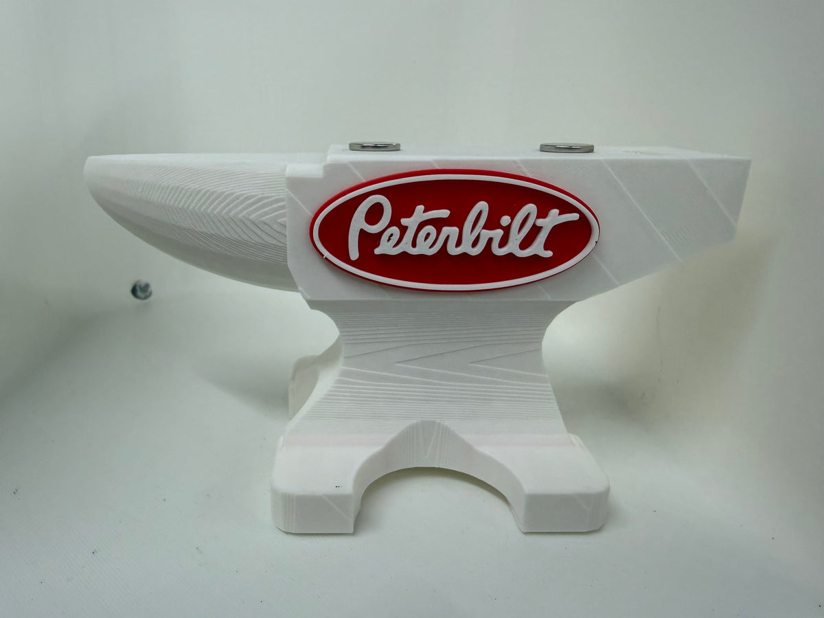 Peterbilt 3D Printed White Anvil Knife Display Stand – Magnetic Pocket Knife Holder