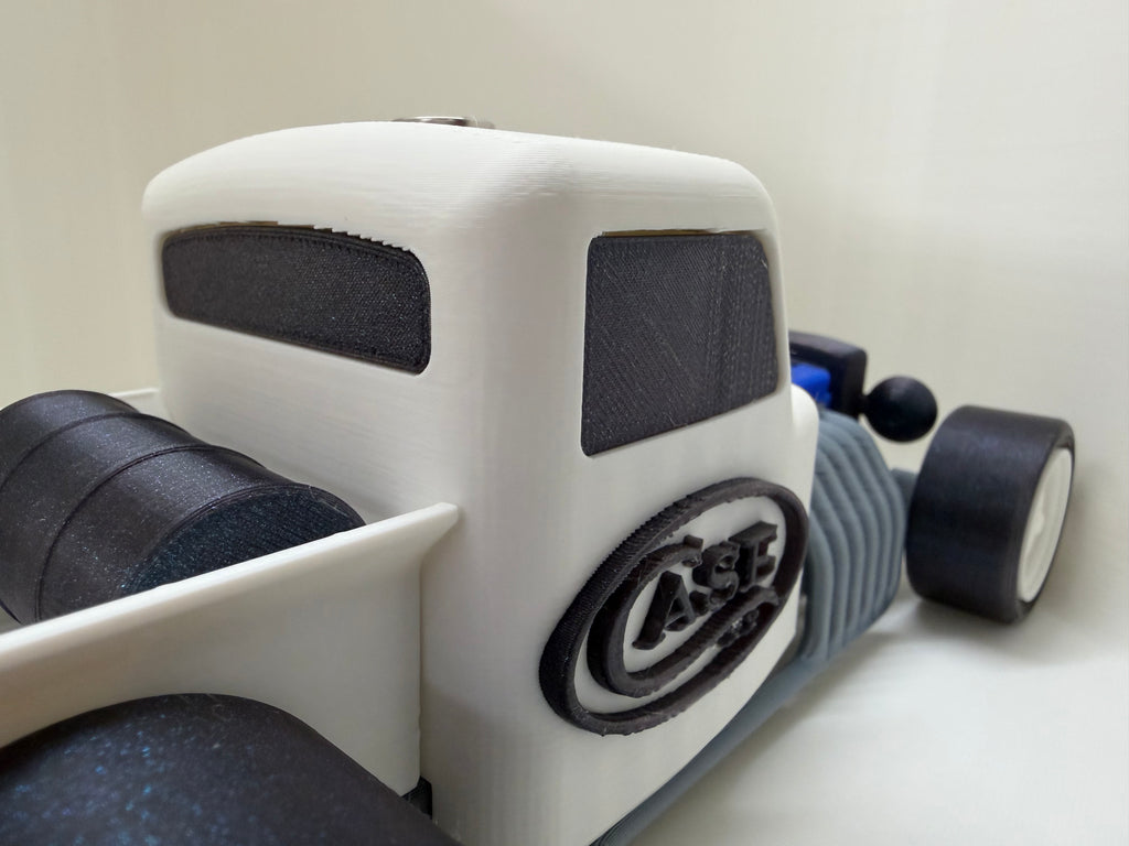 Case XX Hot Rod 3D Printed Pocket Knife Display – White, Black & Blue Magnetic Collector Stand