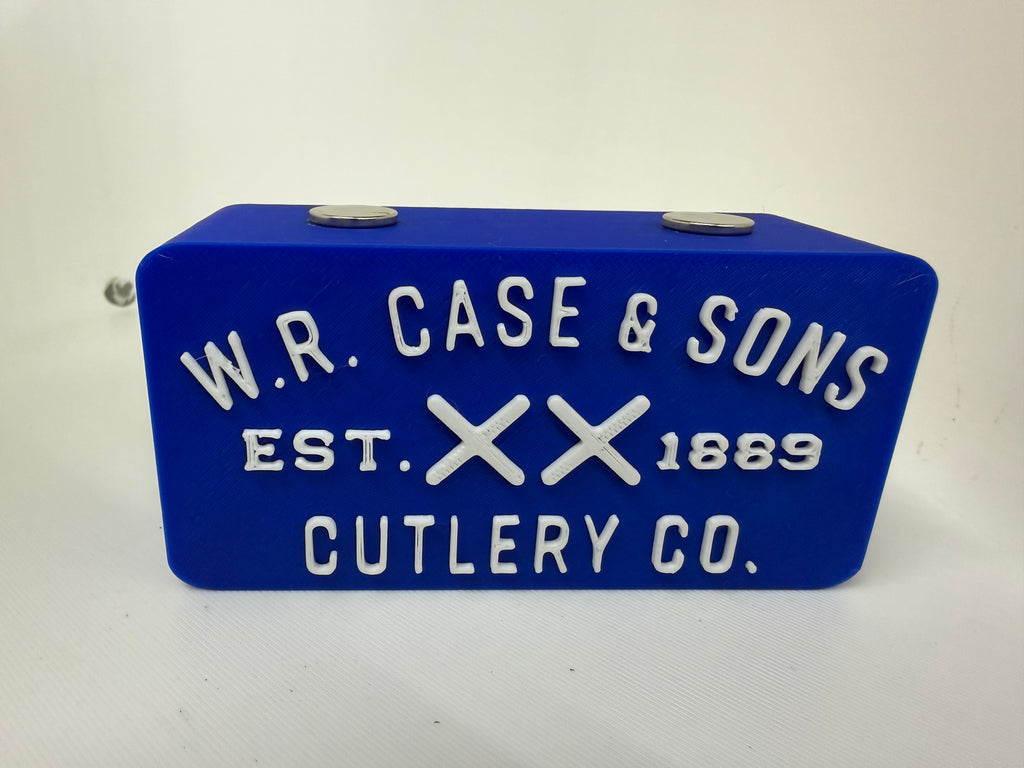 Case XX Pocket Knife Display Stand 3D Printed Magnetic Holder Blue White