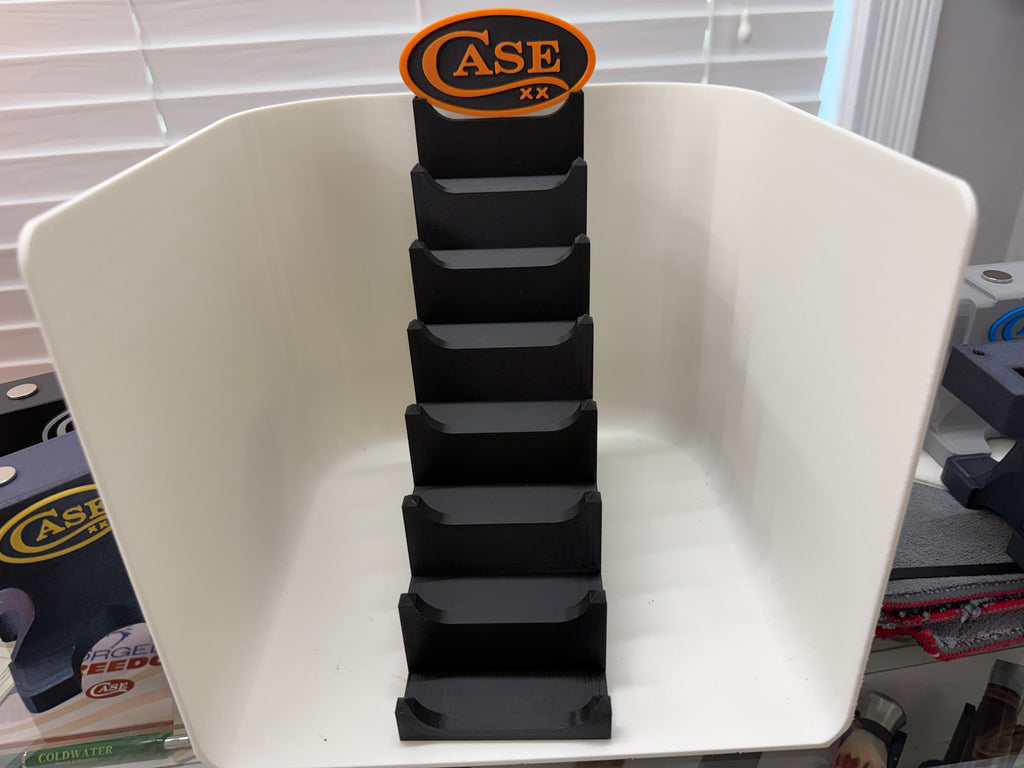 Case XX 7-Tier Knife Display Tower 3D Printed Collector Stand Black & Orange