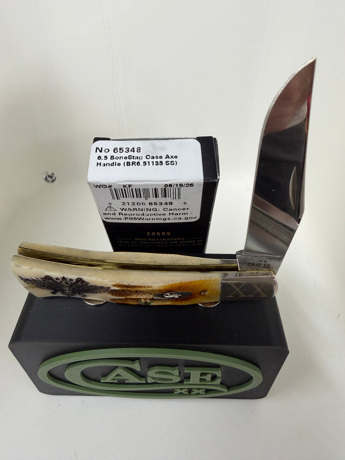 2026 Case XX 6.5 Bonestag Axe Handle – RCC Custom Eagle & Crossed Axes Custom XX Bolsters + Display