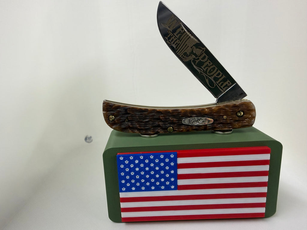 2026 Case XX Sod Buster Jr. – Custom “We The People” Edition – Dark Amber Bone