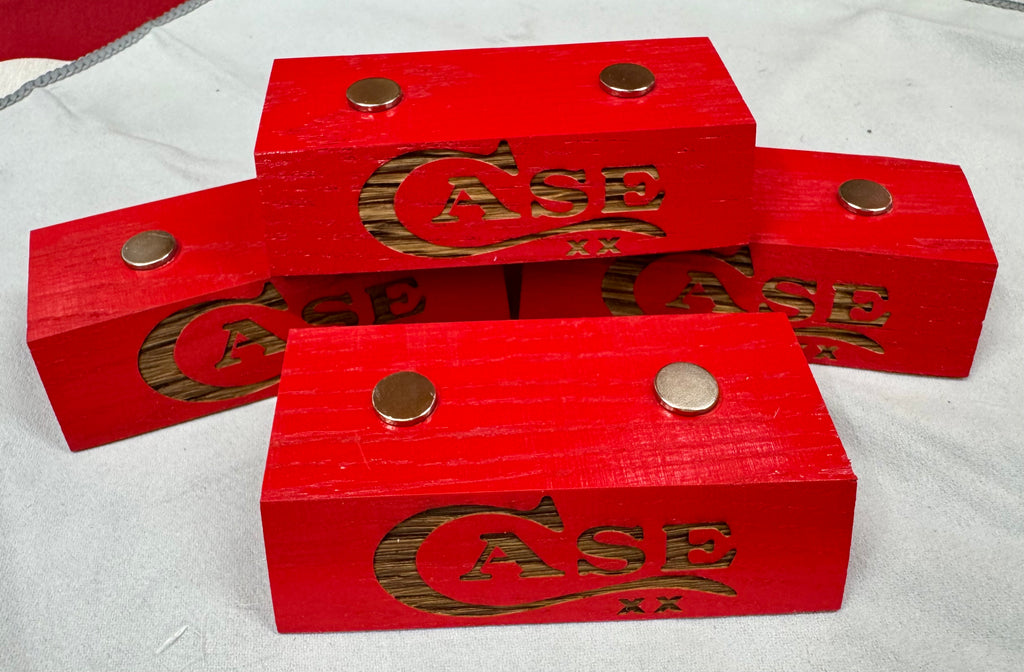 Handmade Case XX Red Oak Wood Knife Display Stand - Set of 4