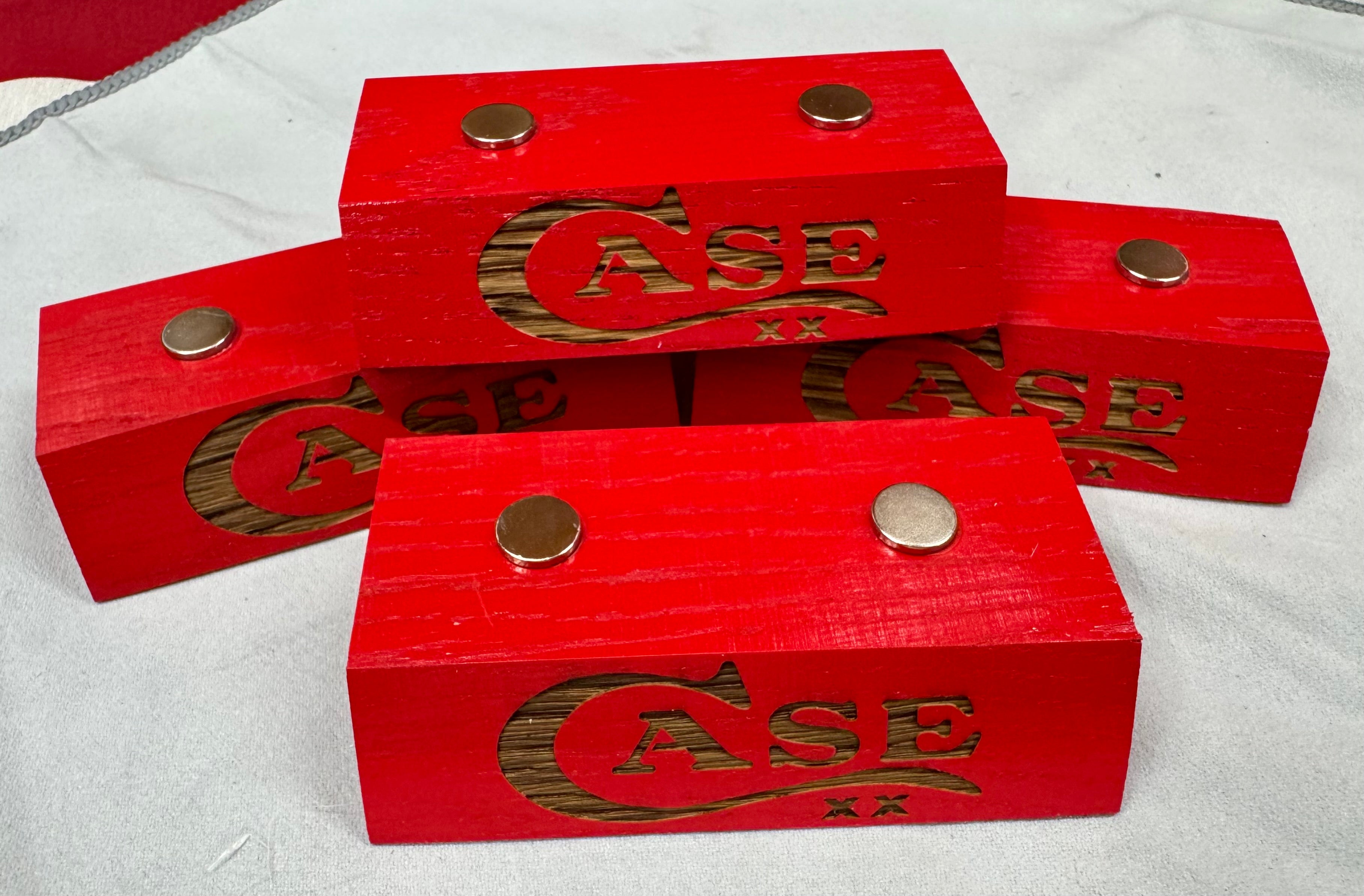 Handmade Case XX Red Oak Wood Knife Display Stand - Set of 4