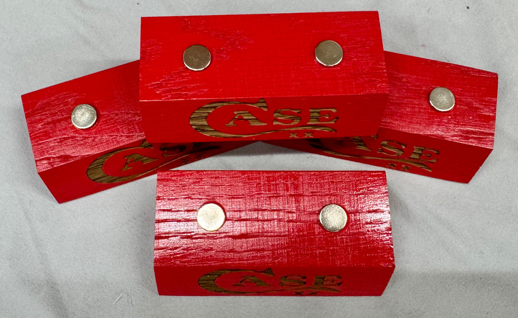 Handmade Case XX Red Oak Wood Knife Display Stand - Set of 4