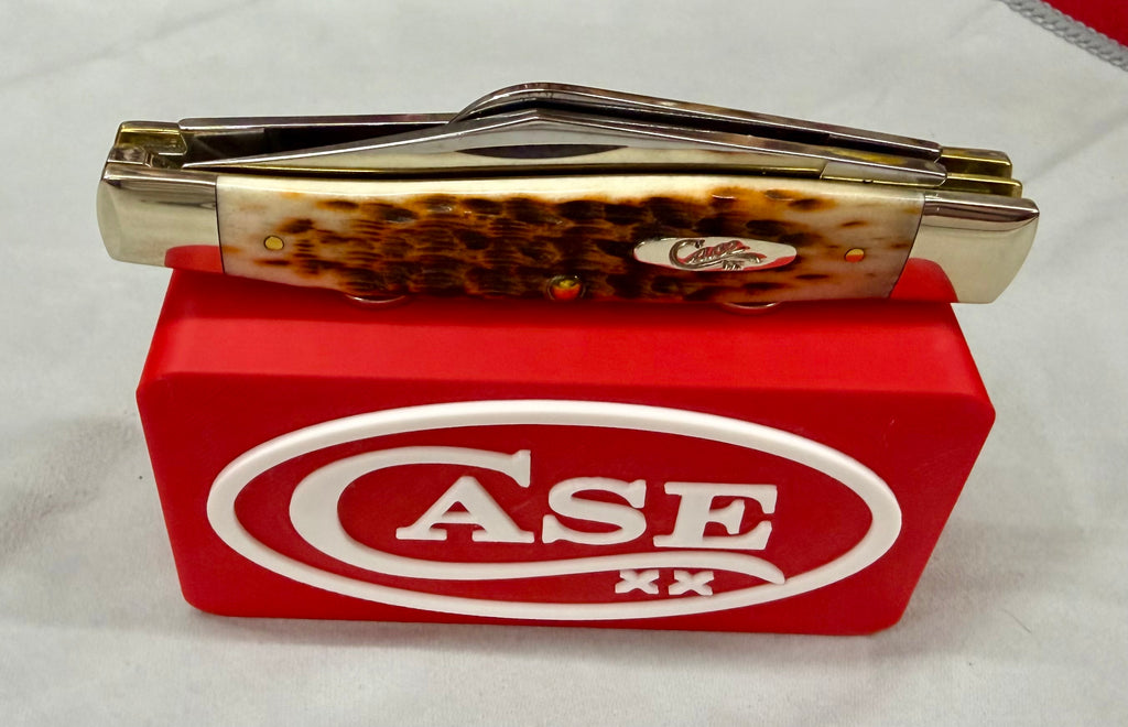 Magnetic Case XX Knife Display Stand – Red & White 3D Printed Collector Block (4” x 2” x 1.5”)