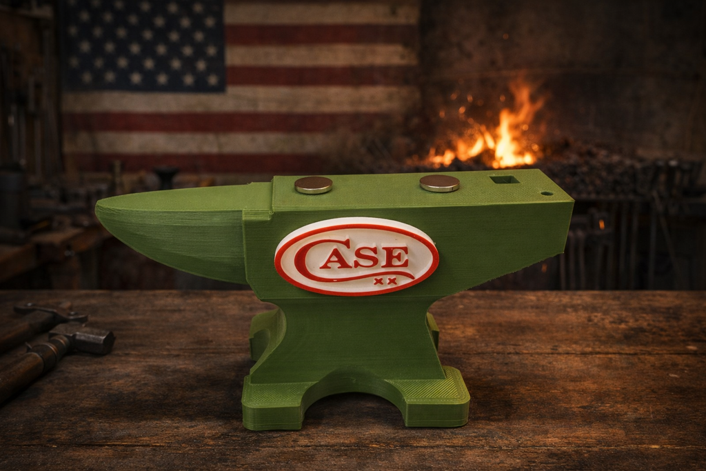 Case XX 3D Printed Anvil Knife Display – OD Green Magnetic Stand