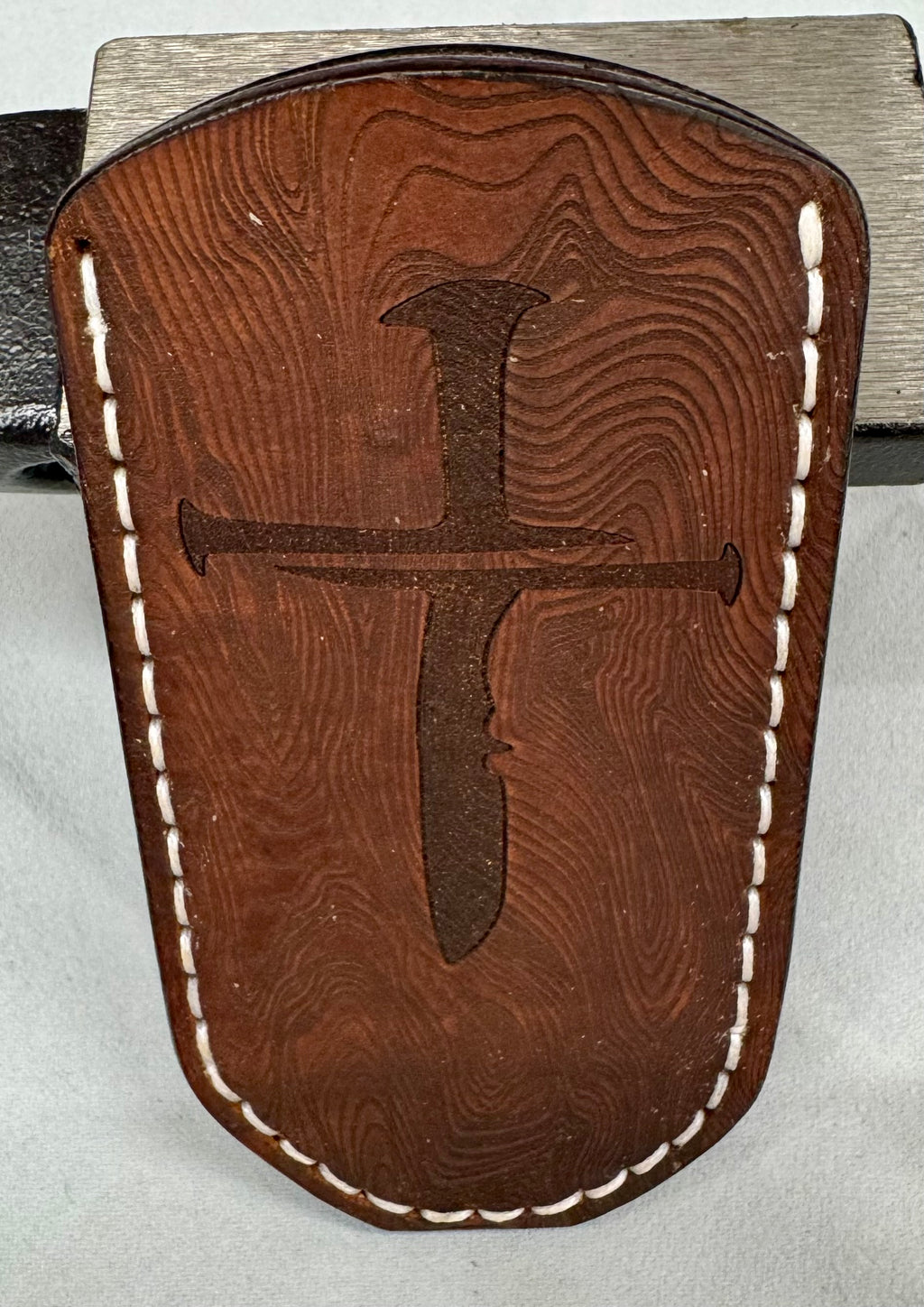 Rugged Cross Handmade Leather Pocket Knife Slip