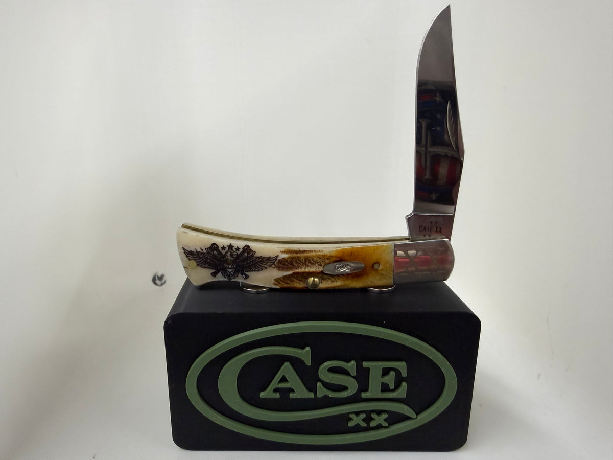 2026 Case XX 6.5 Bonestag Axe Handle – RCC Custom Eagle & Crossed Axes Custom XX Bolsters + Display
