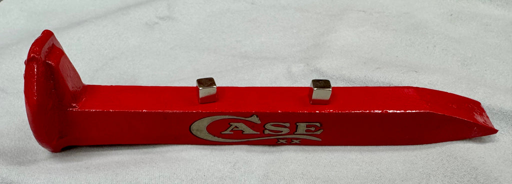 Case XX Railroad Spike Knife Display Stand – Magnetic Pocket Knife Holder – Handcrafted Steel Collector Display