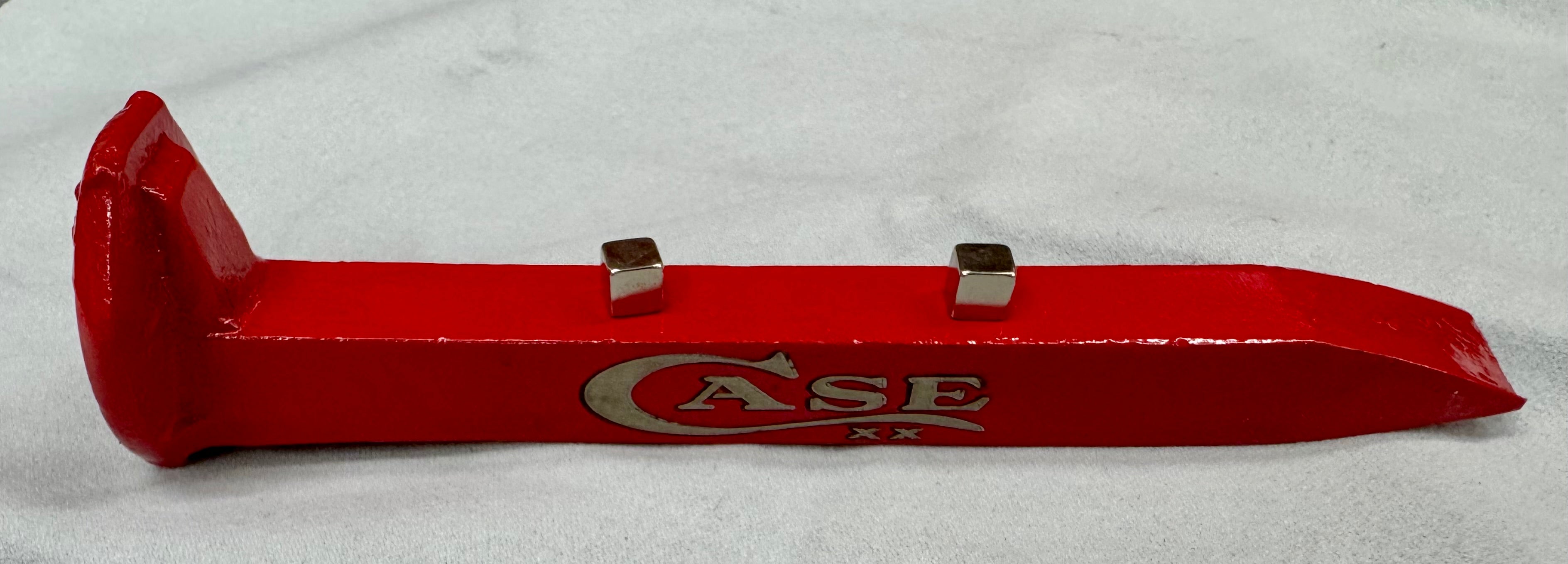 Case XX Railroad Spike Knife Display Stand – Magnetic Pocket Knife Holder – Handcrafted Steel Collector Display