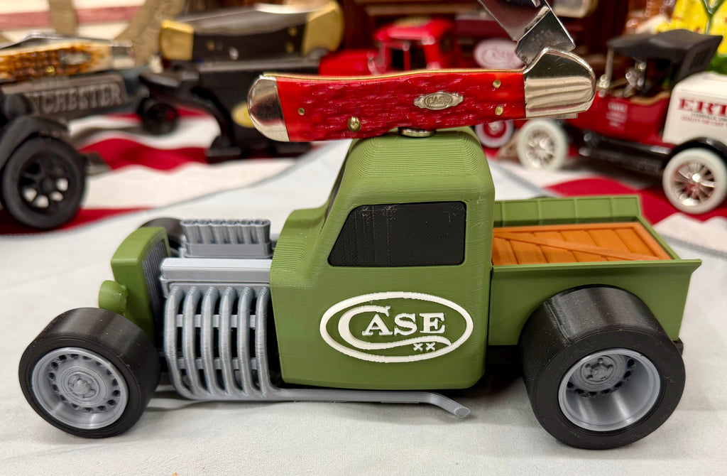 CASE XX OD Green Hot Rod Knife Display – 3D Printed Magnetic Collector Stand (Knife Not Included)