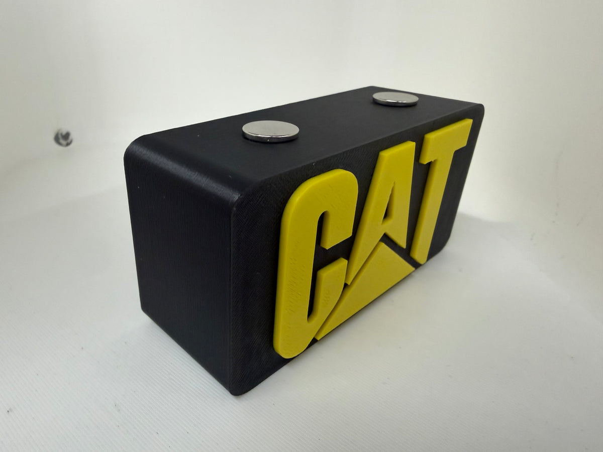 CAT Magnetic Pocket Knife Display Block – 3D Printed Black & Yellow