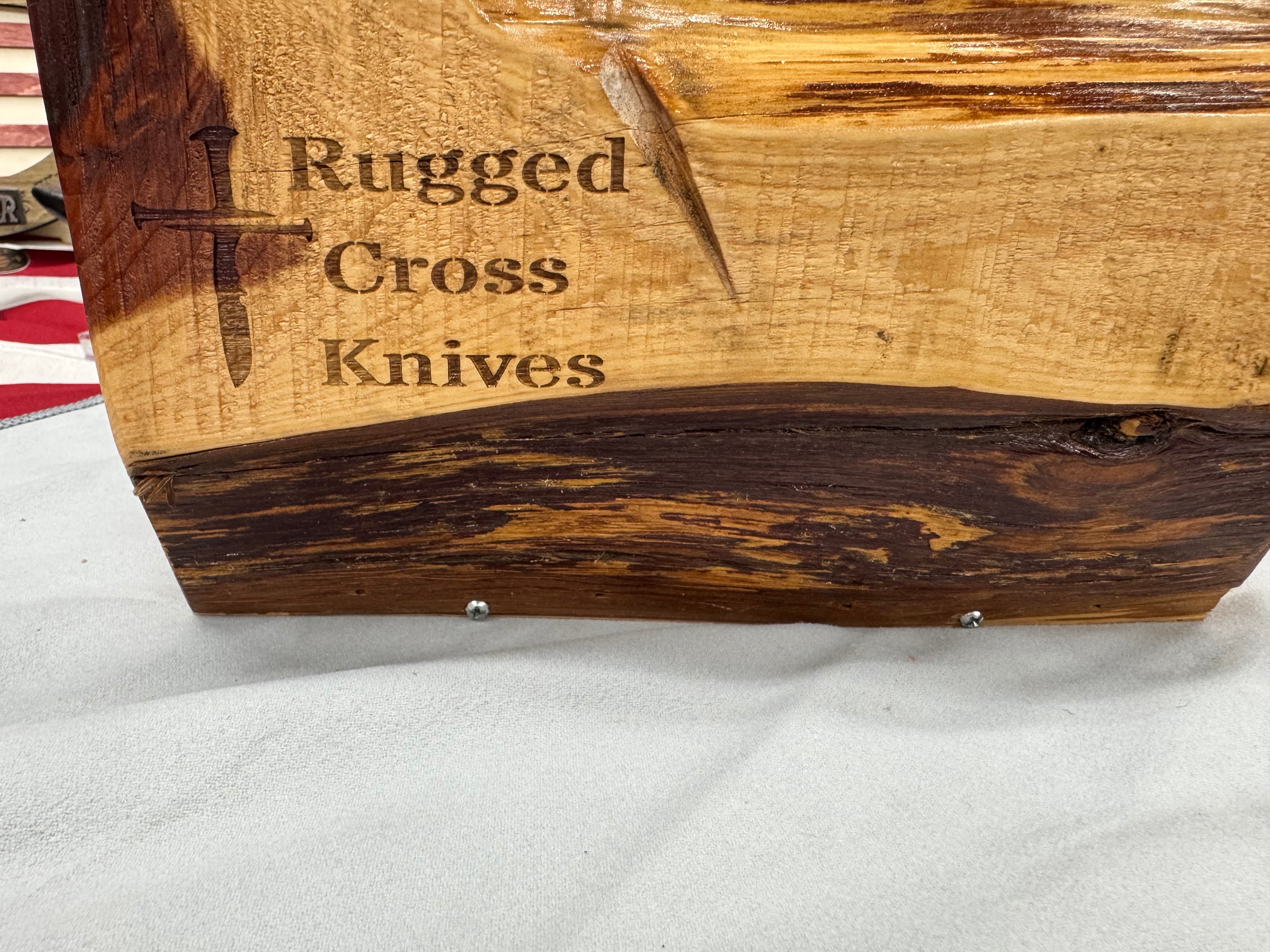 Handcrafted Cedar Case XX Magnetic Knife Display – One-of-a-Kind Collector Stand
