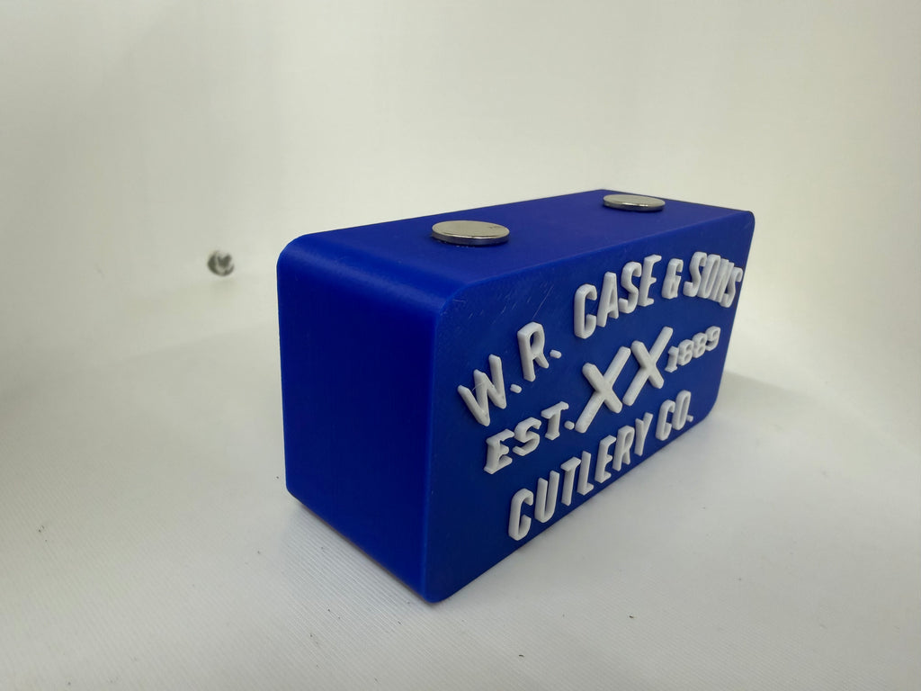 Case XX Pocket Knife Display Stand 3D Printed Magnetic Holder Blue White
