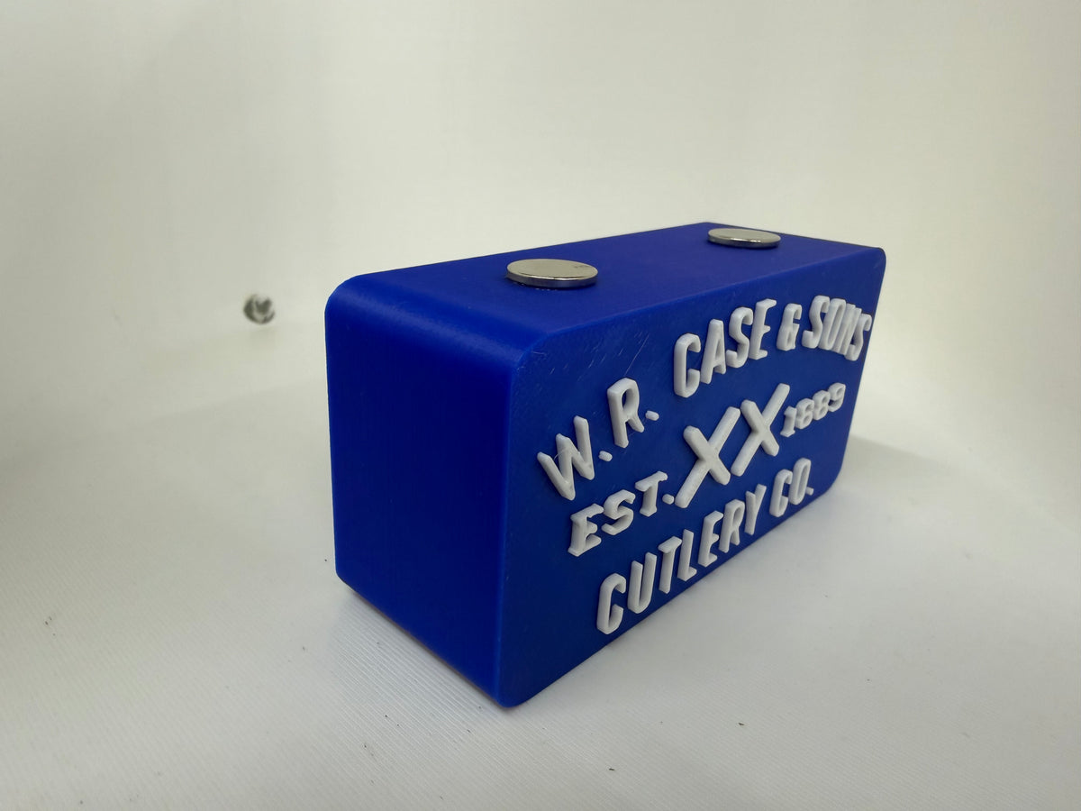 Case XX Pocket Knife Display Stand 3D Printed Magnetic Holder Blue White