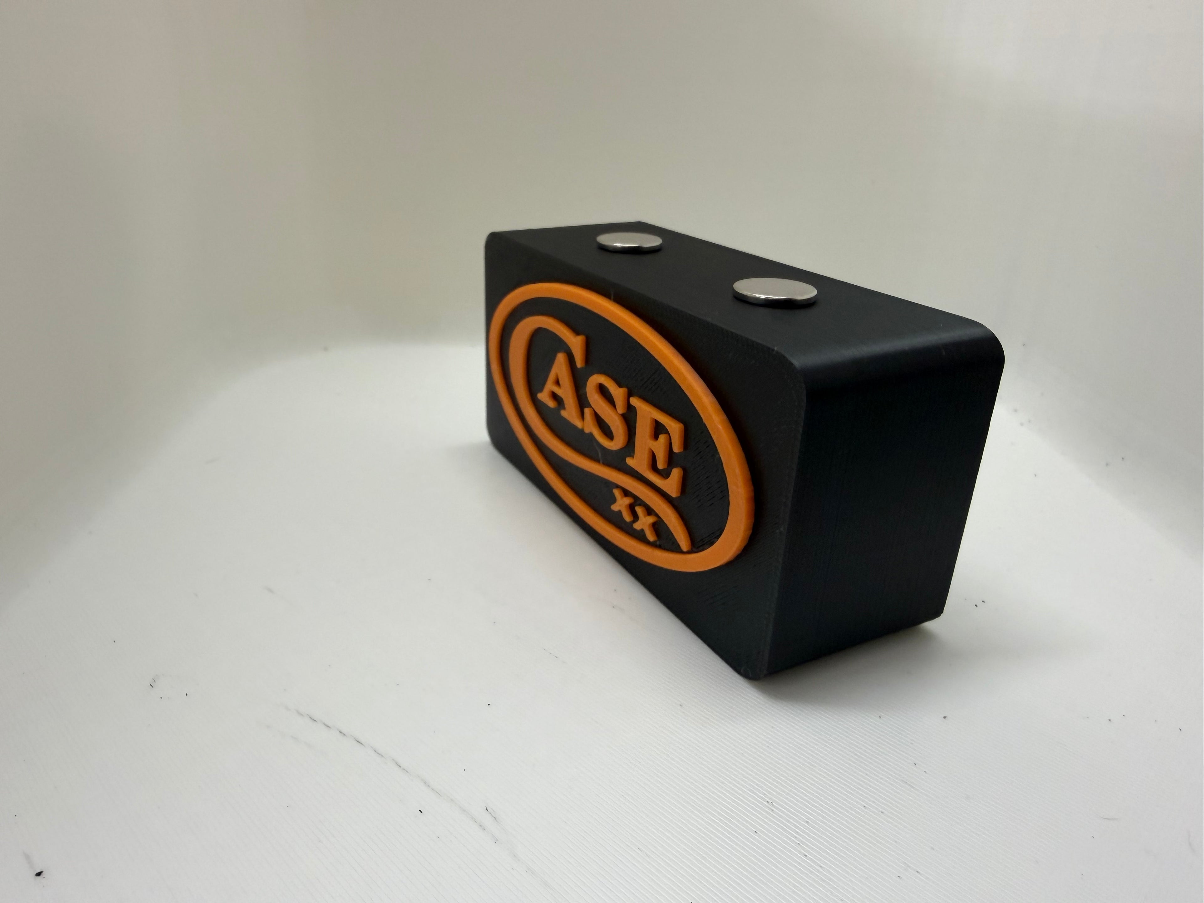 Magnetic Case XX Knife Display Stand – Black & Orange 3D Printed Collector Block (4” x 2” x 1.5”)