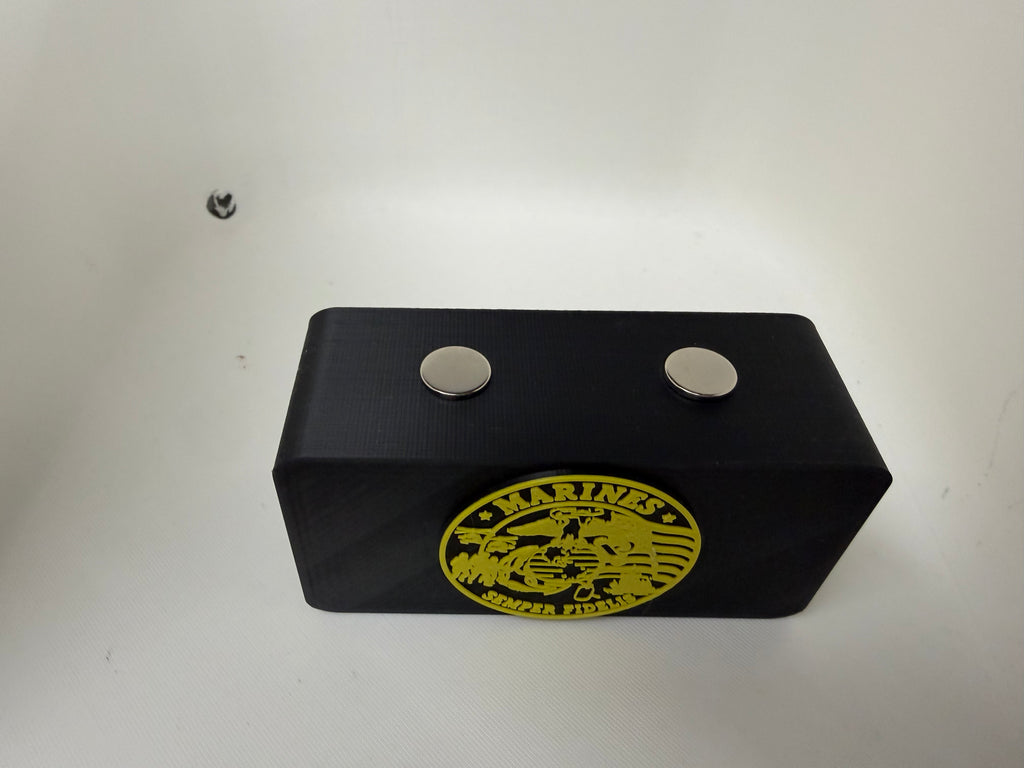 Black & Yellow Marines Magnetic Knife Display Block – Premium 3D Printed Collector Stand