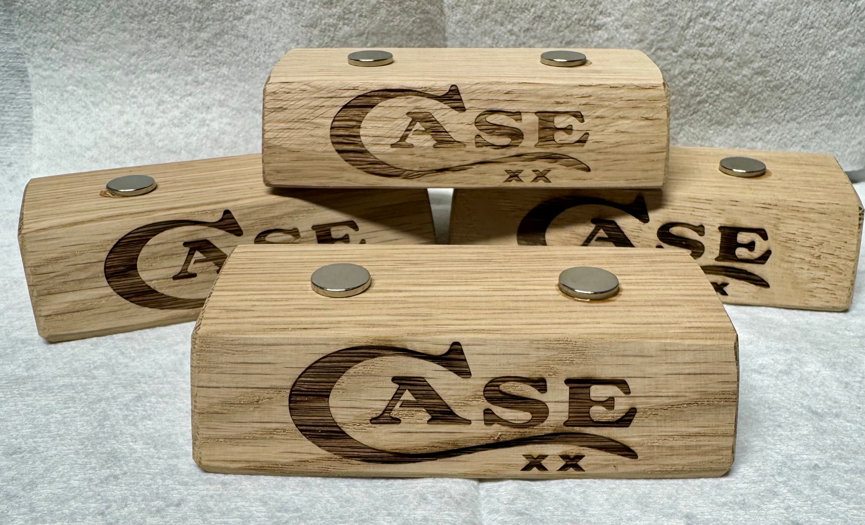 Handmade Case XX Oak Wood Knife Display Stand - Set of 4