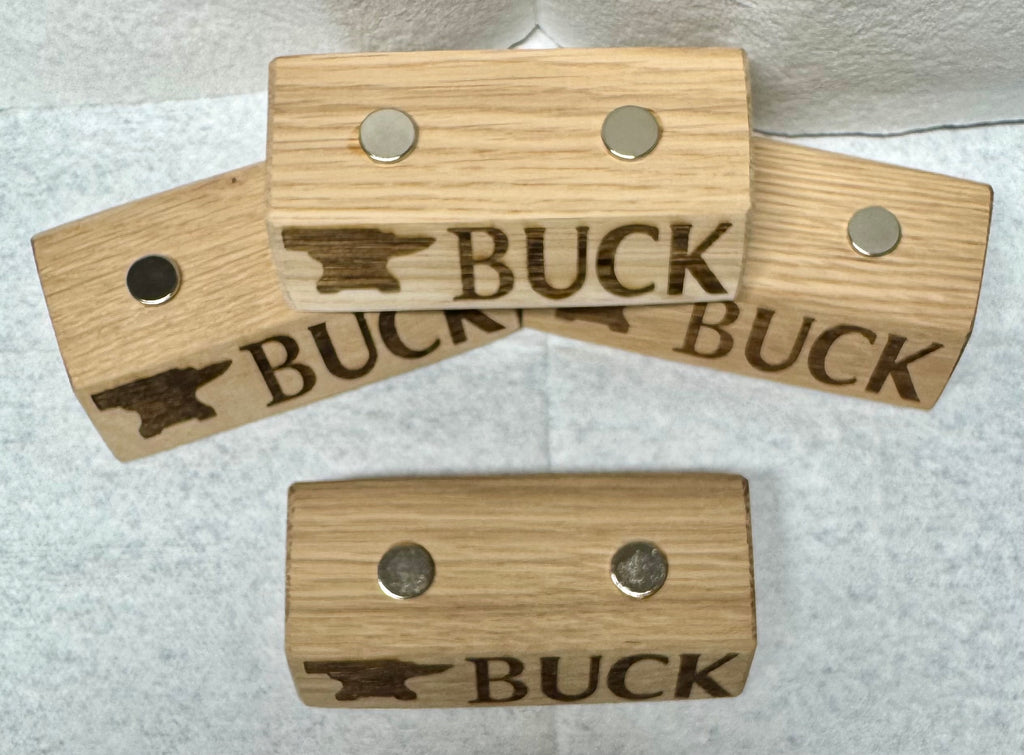 Handmade Buck Knives Oak Wood Knife Display Stand - Set of 4